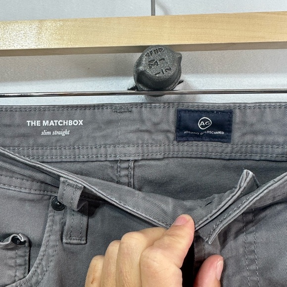 AG Adriano Goldschmied Mens Grey The Matchbox Slim Straight Fit Pants - 34 R - Picture 4 of 6